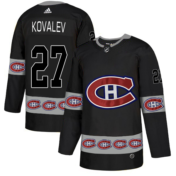 2018 NHL Men Montreal Canadiens #27 Kovalev black jerseys